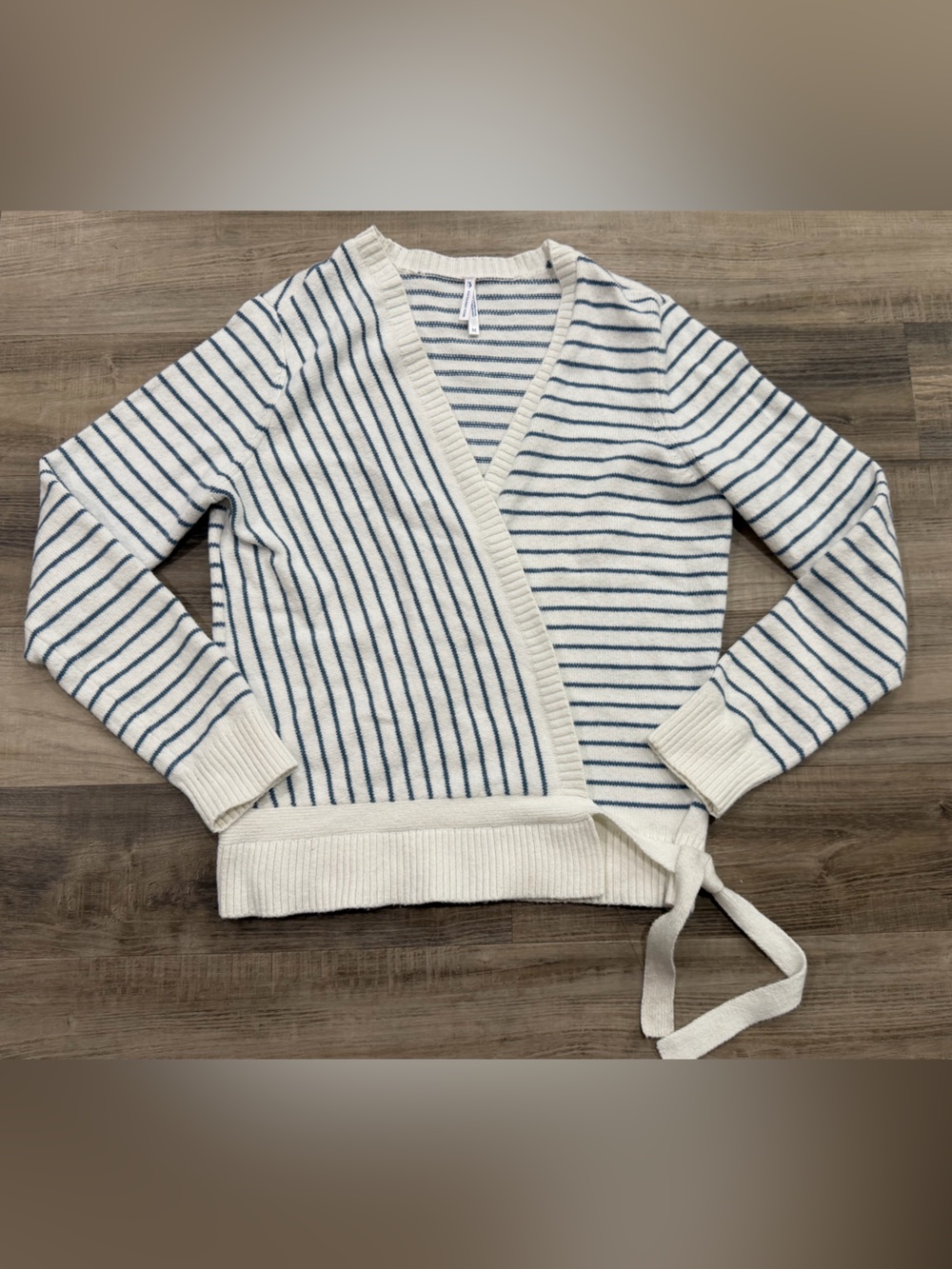 Southern Tide Striped Open Front Wrap Knit Cardigan Sweater